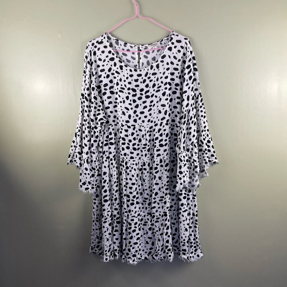 Umgee dotted print tiered babydoll dress